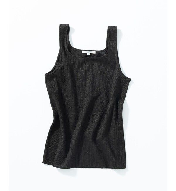 23区「【SLOW/一部店舗限定】好評につき新色追加！ラメリブジャージー タンクトップ」|タンクトップ|ブラックラメ