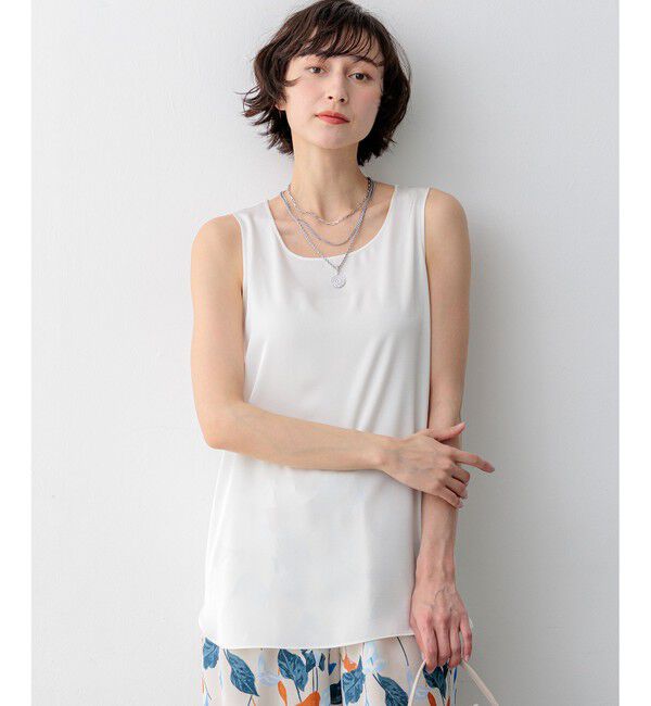 23区「【新色追加/Oggi掲載】ミスティサテン タンクトップ」|タンクトップ|アイボリー系