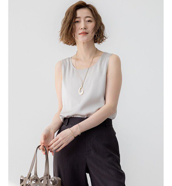 23区「【新色追加/Oggi掲載】ミスティサテン タンクトップ」|タンクトップ|ベージュ系