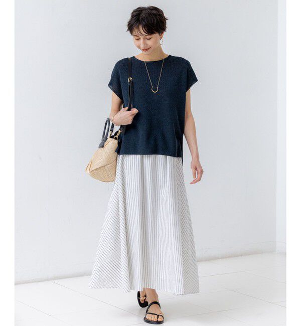 23区「【洗える】シャイニーシアー オーバーサイズ ニット」|ニット・セーター|