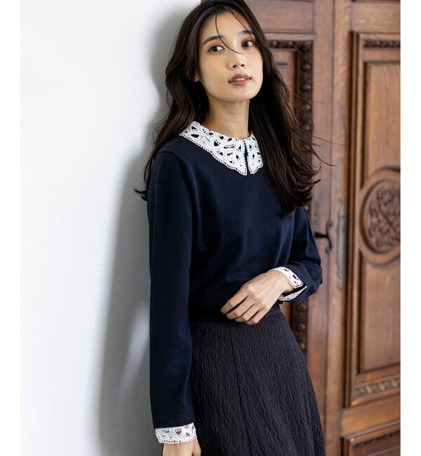 ANY SIS「レース襟 ニット」|ニット・セーター|
