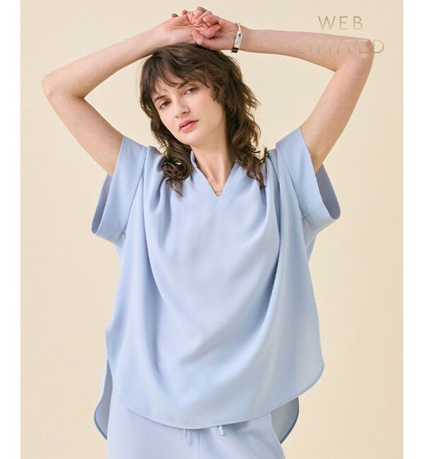 BEIGE,「【WEB限定・洗える】CELOSIA / スキッパーブラウス」|シャツ・ブラウス|Sax