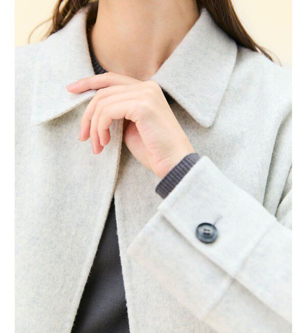 BEIGE,「【WEB限定】PAYSON / ウールリバーオーバーサイズステンカラーコート」|ステンカラーコート|