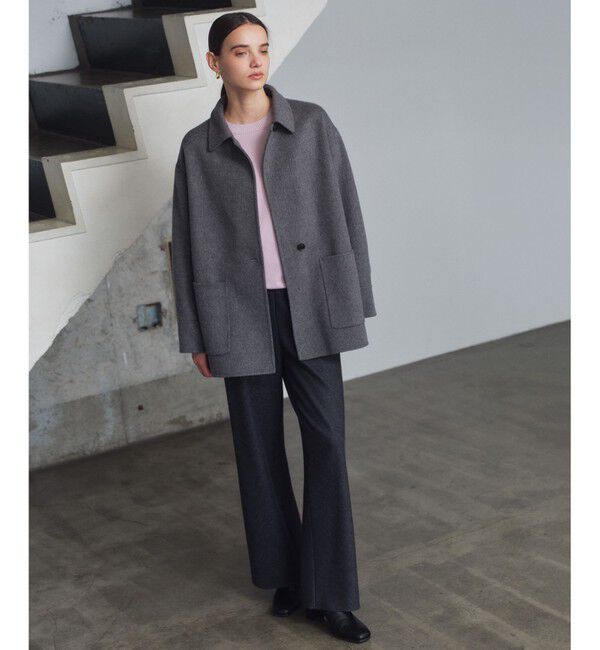 BEIGE,「【WEB限定】PAYSON / ウールリバーオーバーサイズステンカラーコート」|ステンカラーコート|