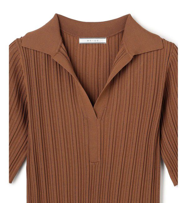 BEIGE,「LABRADO / ランダムリブ スキッパーニット」|ニット・セーター|