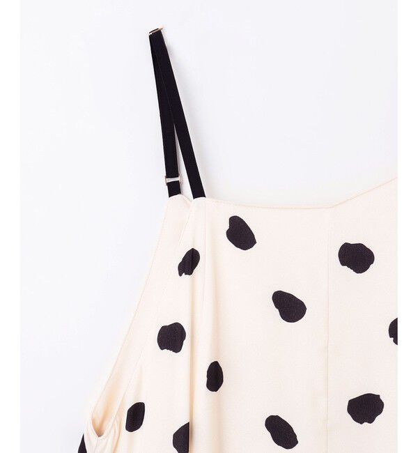  「ドットプリントサテンキャミワンピース」|ワンピース|