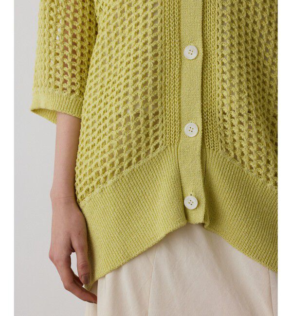 GRACE CONTINENTAL「メッシュスキッパーニットカーディガン」|カーディガン|