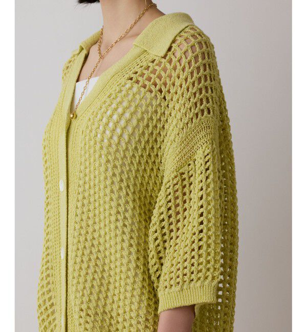 GRACE CONTINENTAL「メッシュスキッパーニットカーディガン」|カーディガン|