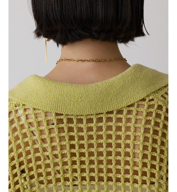 GRACE CONTINENTAL「メッシュスキッパーニットカーディガン」|カーディガン|