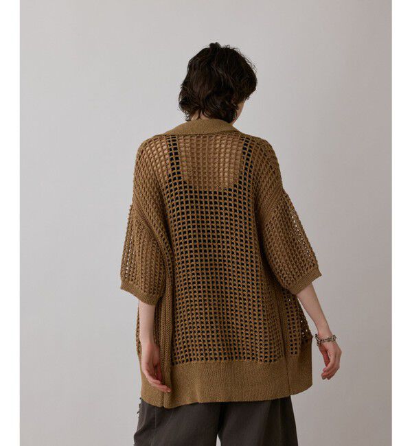 GRACE CONTINENTAL「メッシュスキッパーニットカーディガン」|カーディガン|