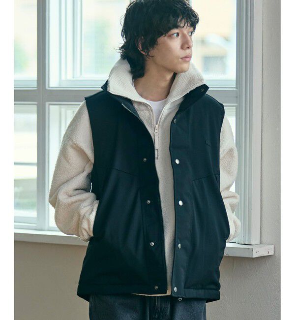 LACOSTE「RDS認証ダウン 耐水透湿 ハイネック ジップアップ ピケダウンベスト」|ダウンベスト・ベスト|ブラック