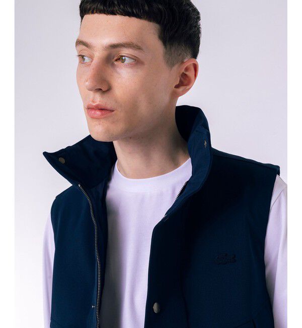 LACOSTE「RDS認証ダウン 耐水透湿 ハイネック ジップアップ ピケダウンベスト」|ダウンベスト・ベスト|