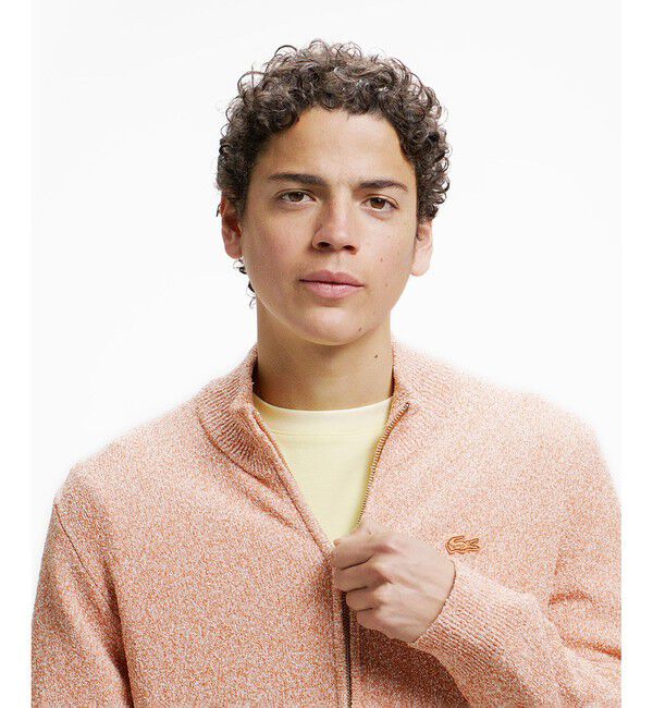 LACOSTE「ブークレー スタンドジップニットカーディガン」|カーディガン|オレンジ