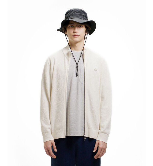 LACOSTE「ブークレー スタンドジップニットカーディガン」|カーディガン|オフホワイト