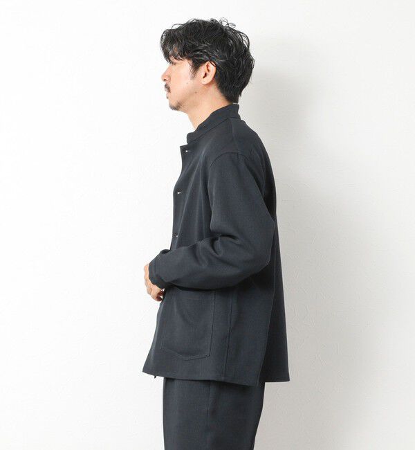 NOLLEY'S goodman「《セットアップ対応》LANATEC ウーステッドサージストレッチ マオカラーシャツブルゾン」|ブルゾン・スタジャン|