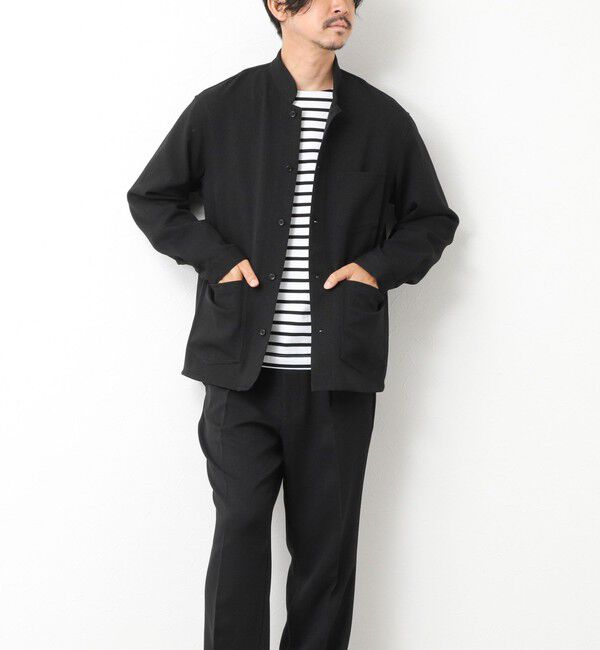 NOLLEY'S goodman「《セットアップ対応》LANATEC ウーステッドサージストレッチ マオカラーシャツブルゾン」|ブルゾン・スタジャン|