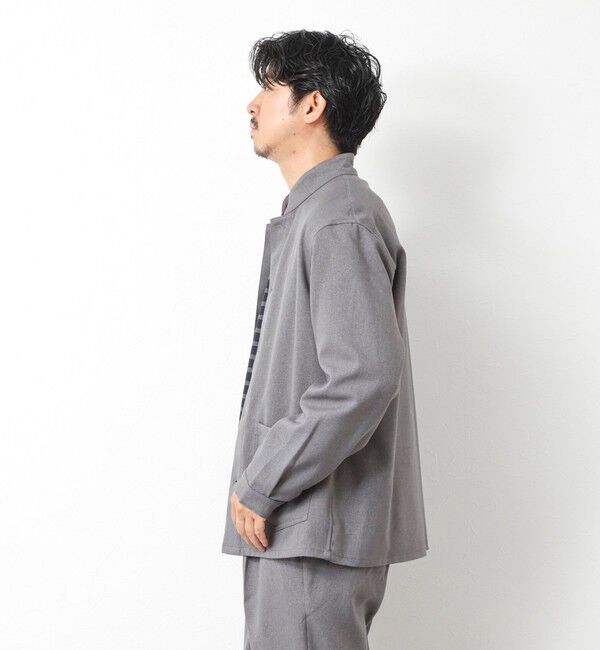 NOLLEY'S goodman「《セットアップ対応》LANATEC ウーステッドサージストレッチ マオカラーシャツブルゾン」|ブルゾン・スタジャン|