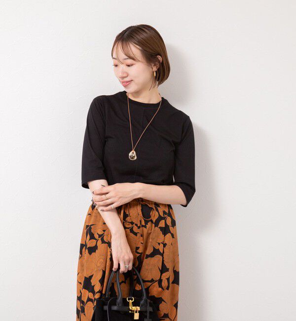 NOLLEY'S「綿ナイロンシアー6分袖プルオーバーカットソー」|Tシャツ・カットソー|