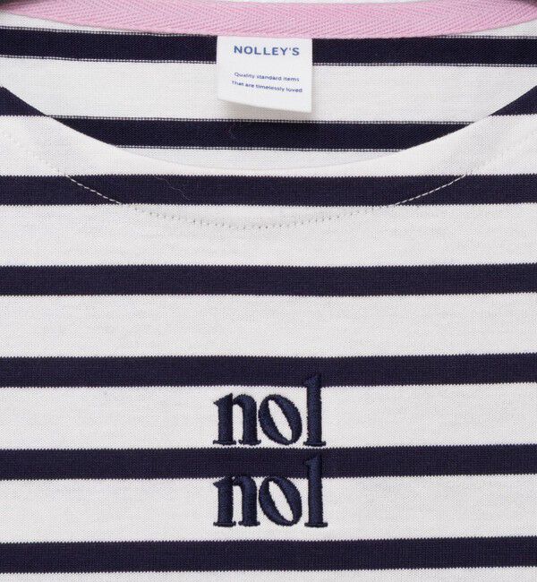 NOLLEY'S「nolnolウォッシャブルMVSシルケットボーダーT」|Tシャツ・カットソー|