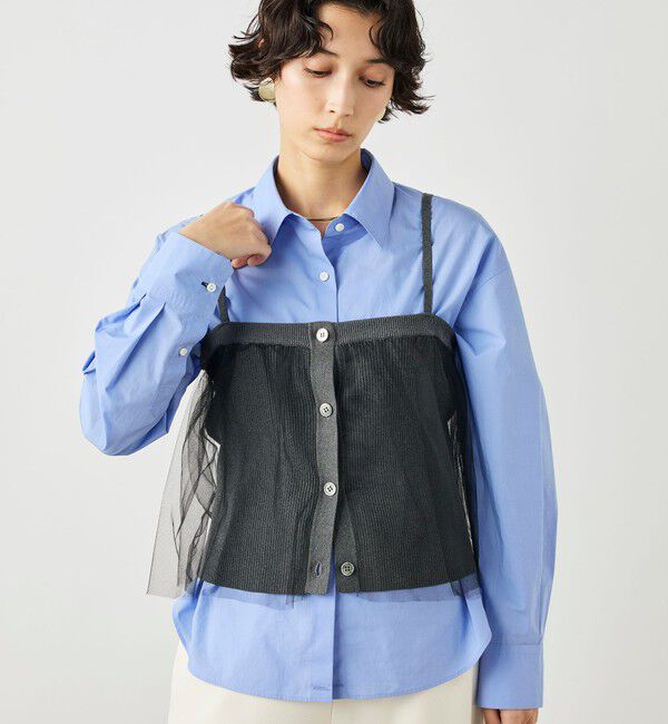 NOLLEY'S「《手洗い可能》チュールリブビスチェ」|キャミソール|