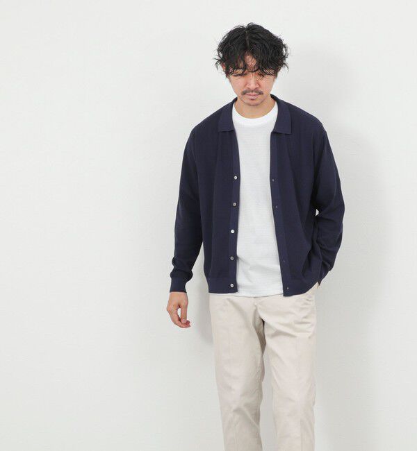 NOLLEY'S goodman「《SERIYA Cotton》吸湿カノコ襟付きカーディガン 26SS」|カーディガン|