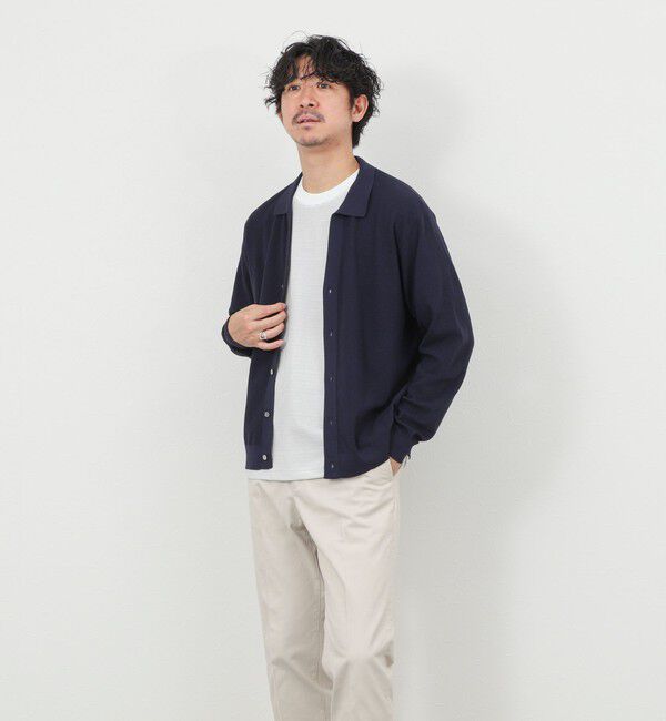 NOLLEY'S goodman「《SERIYA Cotton》吸湿カノコ襟付きカーディガン 26SS」|カーディガン|