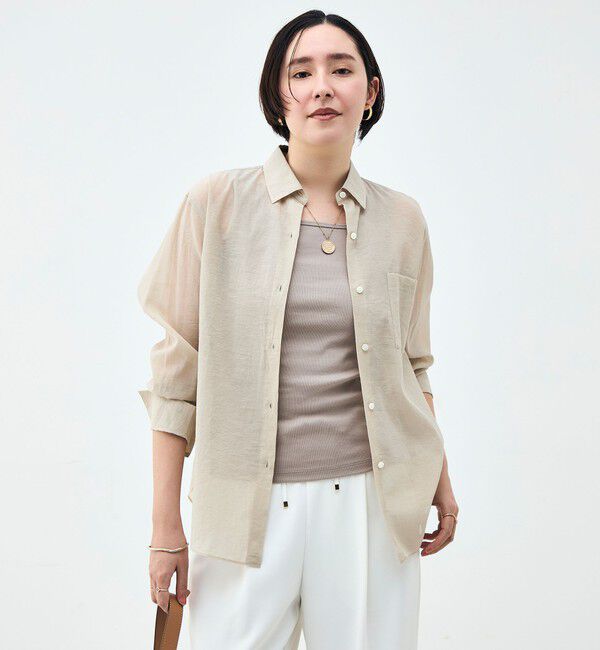 NOLLEY'S sophi「ウォッシャブルシアーオーガンジー2WAYシャツ」|シャツ・ブラウス|