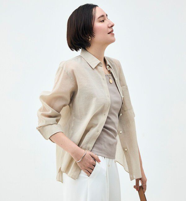NOLLEY'S sophi「ウォッシャブルシアーオーガンジー2WAYシャツ」|シャツ・ブラウス|