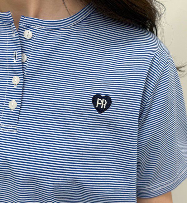 fredy emue「ハートFR刺繍ヘンリーTシャツ」|Tシャツ・カットソー|