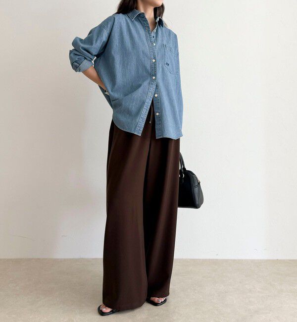 fredy emue「【リピーター続出！/高身長サイズあり】とろみWarmストレートイージーパンツ」|チノ|