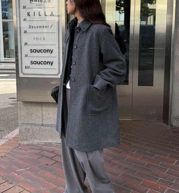 fredy emue「Super100ステンカラーミドルコート」|ダッフルコート|