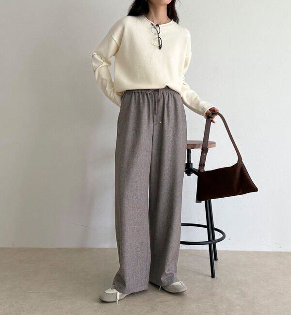 fredy emue「【4サイズ展開】ソフトシャークスキン/チェックイージーパンツ」|チノ|