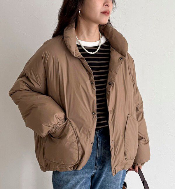 fredy emue「【GEVACO/ゲバコ】ノンステッチミドル中綿ジャケット」|ダウン|ベージュ