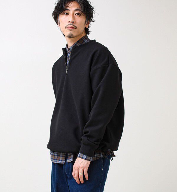 GLOSTER「ワッフルフリース ハーフジッププルオーバー」|スウェット・ジャージ|