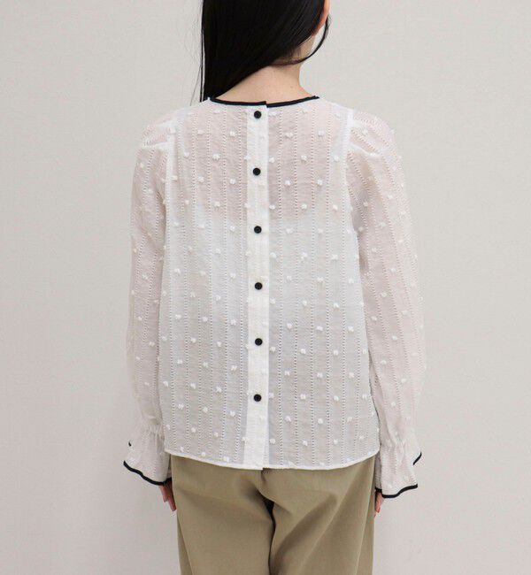 fredy emue「【大人気シリーズの最新作】バック釦配色ギャザーブラウス」|シャツ・ブラウス|