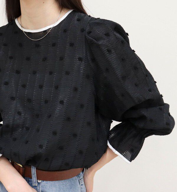 fredy emue「【大人気シリーズの最新作】バック釦配色ギャザーブラウス」|シャツ・ブラウス|