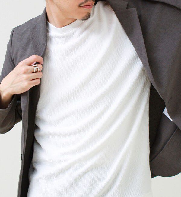 GLOSTER「【立体感素材】フクレジャガード 半袖Tシャツ」|Tシャツ・カットソー|