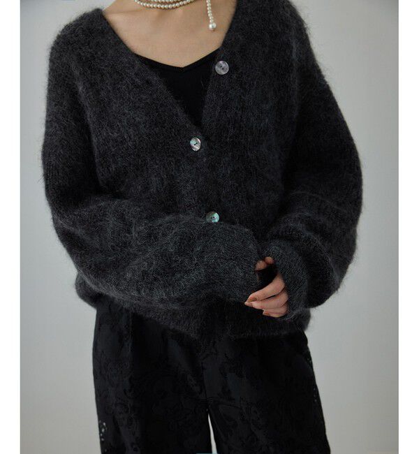 ROPE「スーパーキッドモヘヤVネックカーディガン/イージーケア」|カーディガン|