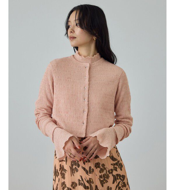 ROPE「ボタニカルダイフレアスリーブハイネックカットソー/イージーケア・アンサンブル対応」|Tシャツ・カットソー|