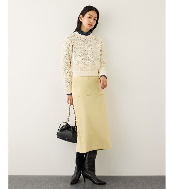 ROPE「ダイヤ柄ポップコーン編みニット/イージーケア」|ニット・セーター|