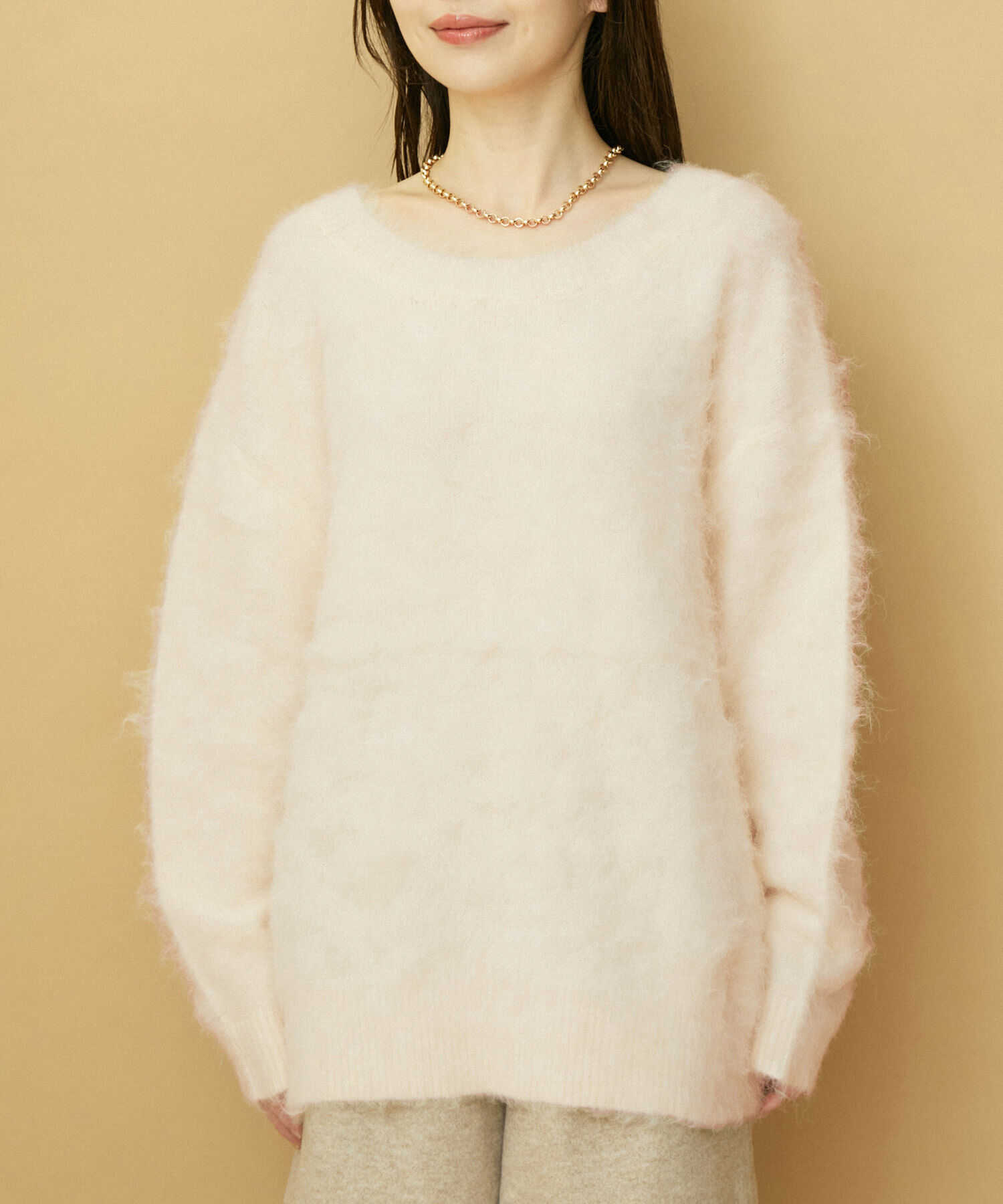 VIS「【前後2WAY】毛混トゥンカロンニット」|ニット・セーター|