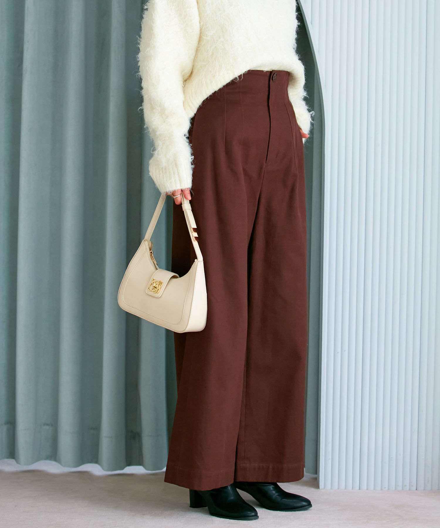 VIS「【洗える】微起毛バギーパンツ」|スラックス|