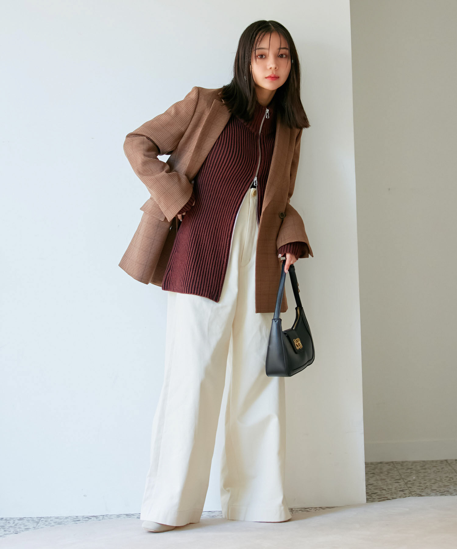 VIS「【洗える】微起毛バギーパンツ」|スラックス|