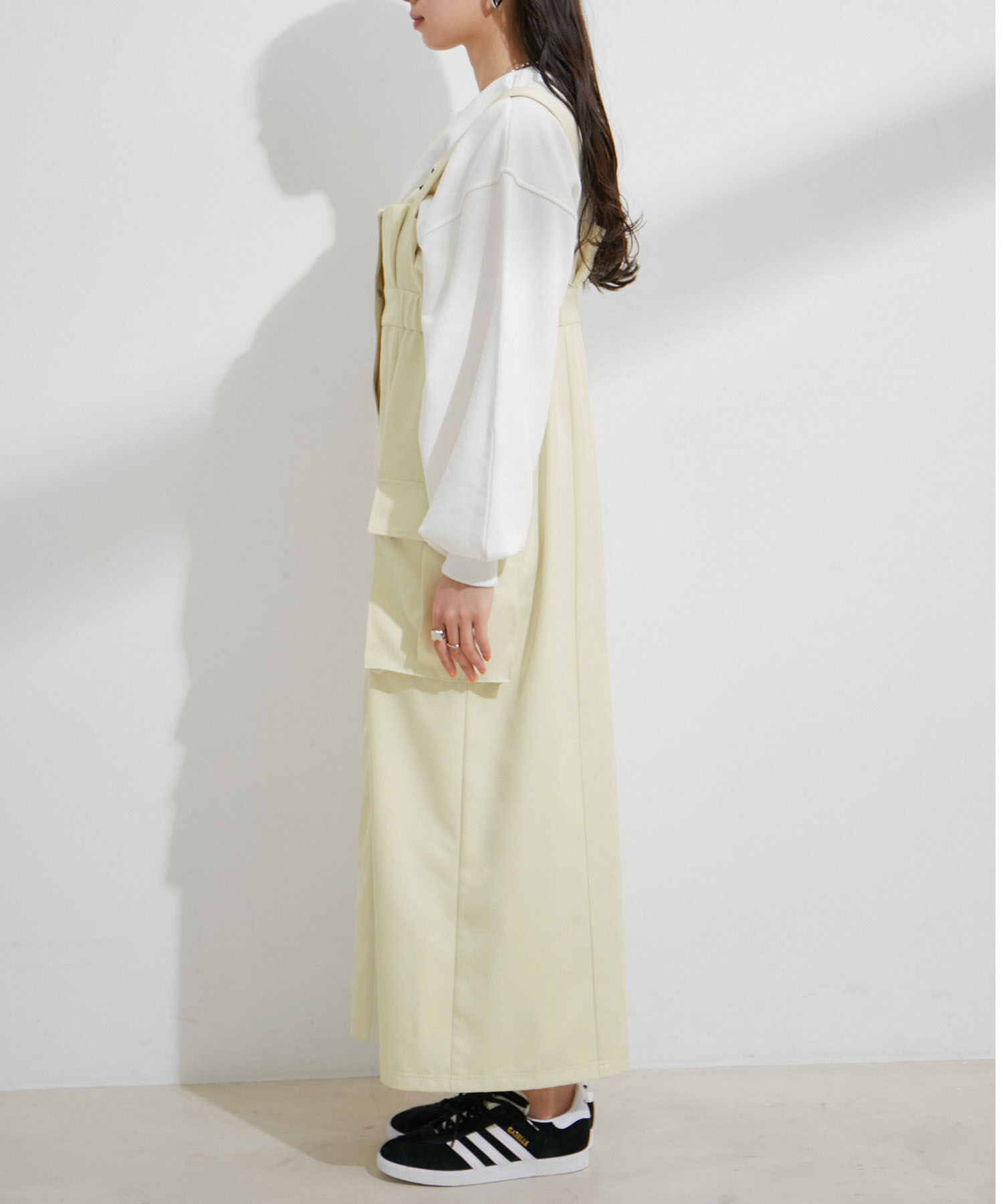 VIS「ミリタリービッグポケットジャンパースカート」|ジャンパースカート|