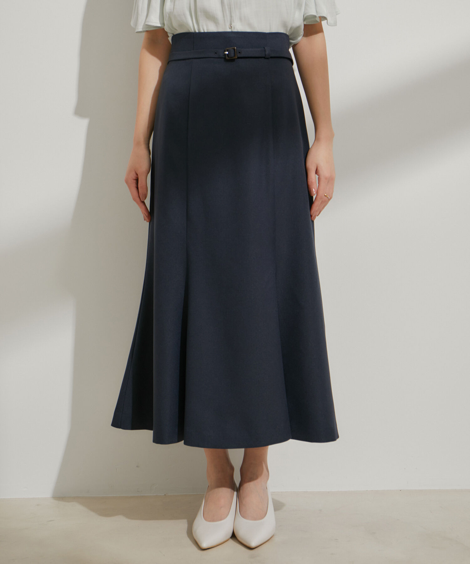 VIS「【洗える】共布ベルト付マーメイドスカート」|スカート|