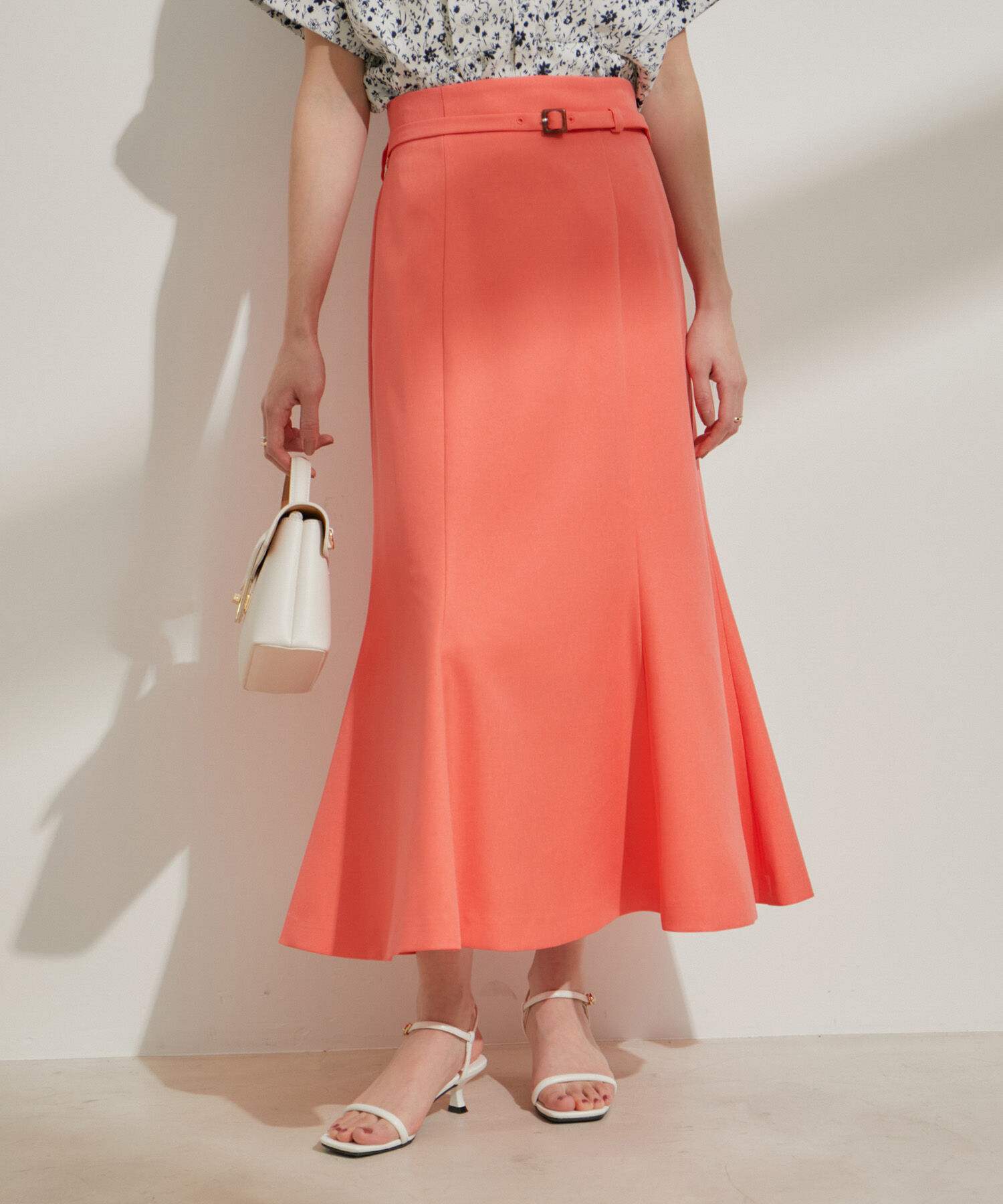 VIS「【洗える】共布ベルト付マーメイドスカート」|スカート|