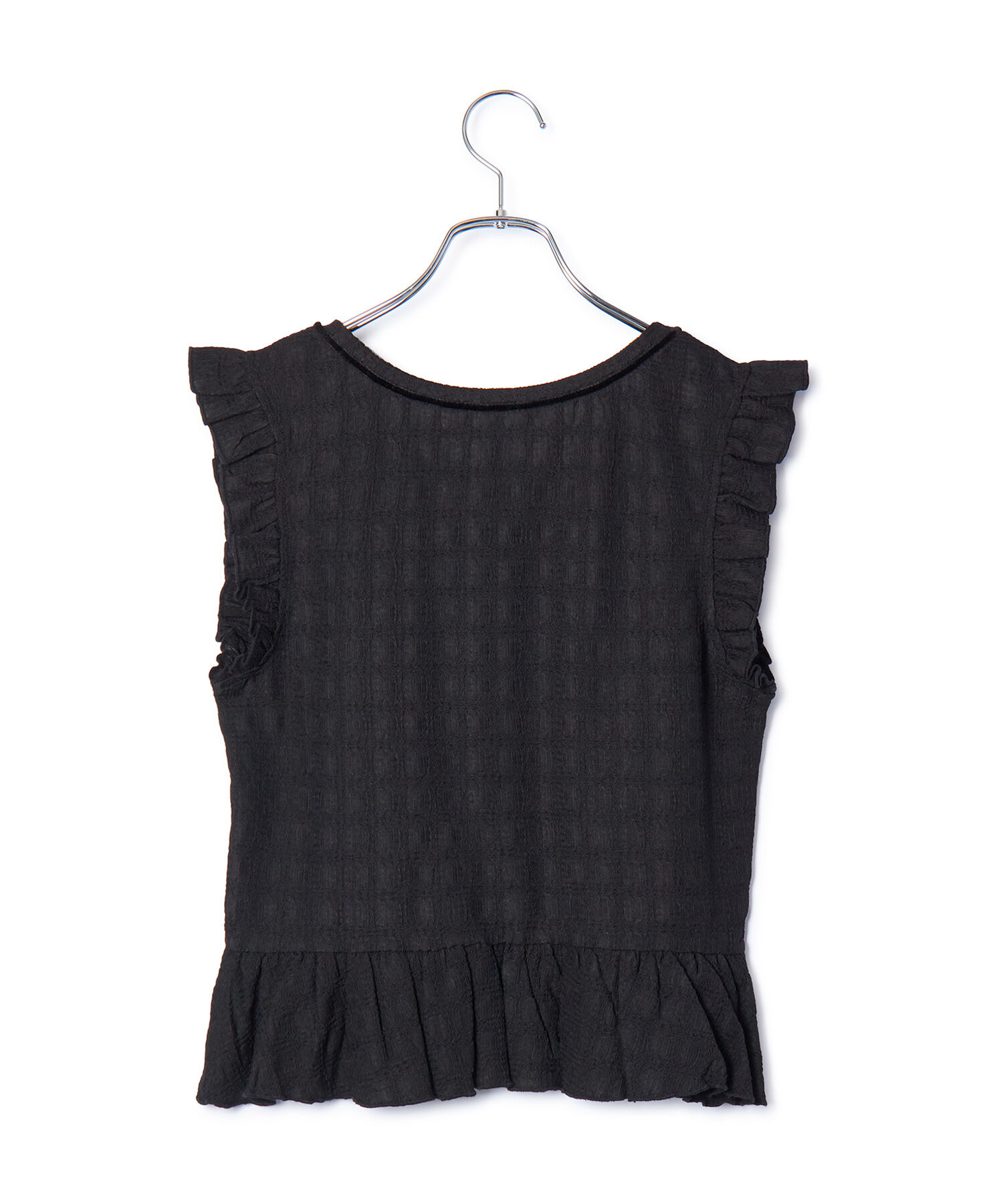 VIS「【洗える】シャーリングフリルトップス」|Tシャツ・カットソー|