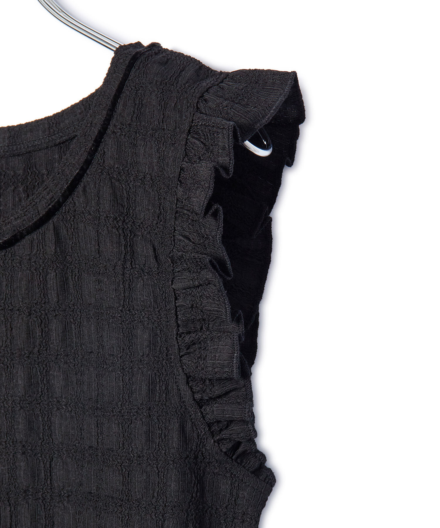 VIS「【洗える】シャーリングフリルトップス」|Tシャツ・カットソー|