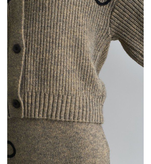 VIS「【WEB/一部店舗限定】リボンコード刺繍Vネックカーディガン【セットアップ対応】」|カーディガン|