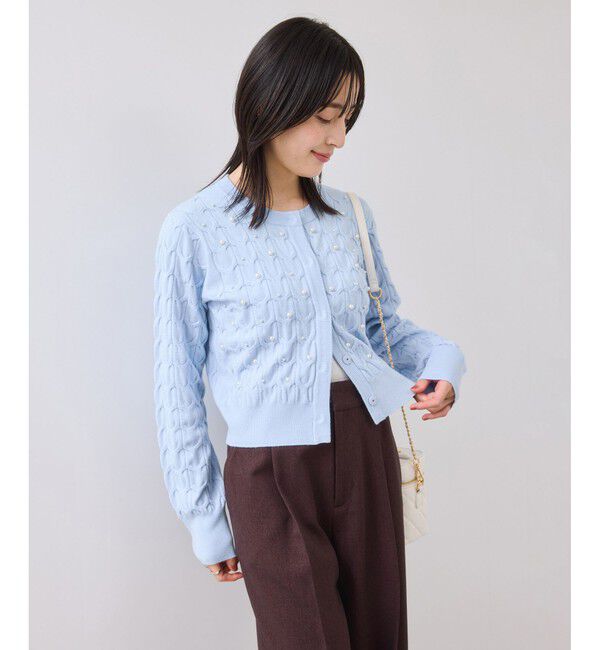 VIS「パールケーブルカーディガン」|カーディガン|